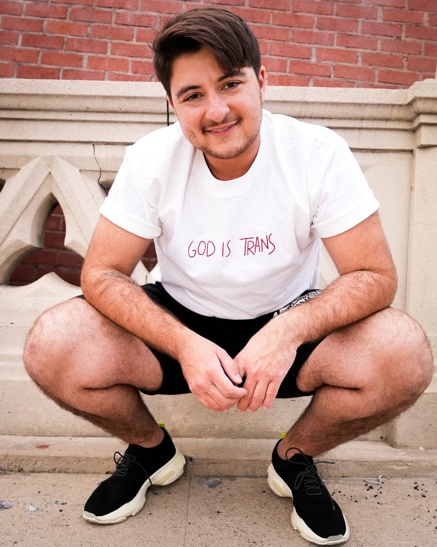 GOD IS TRANS WHITE SHIRT