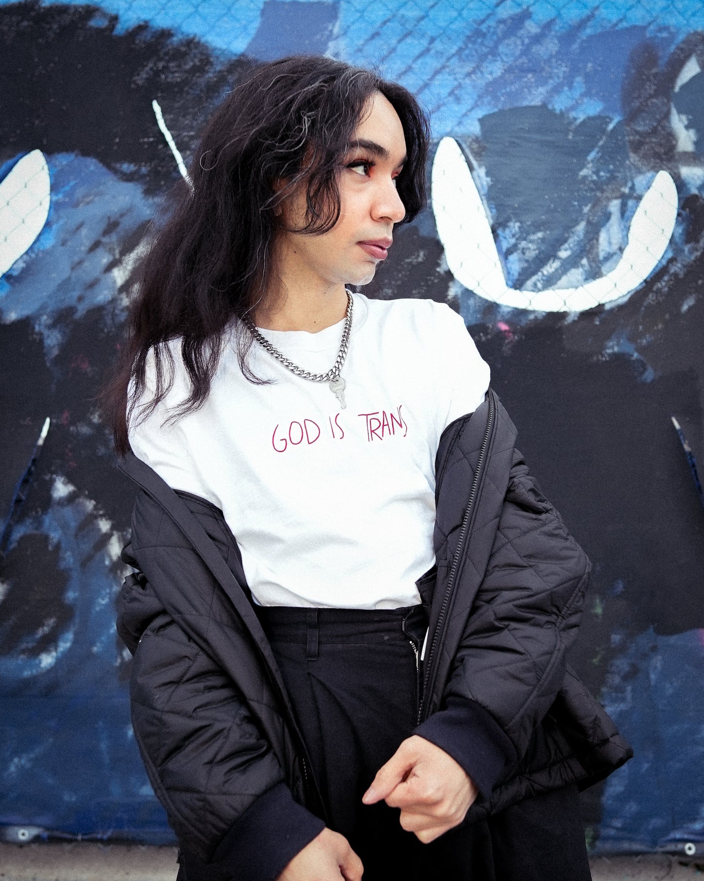 GOD IS TRANS WHITE SHIRT