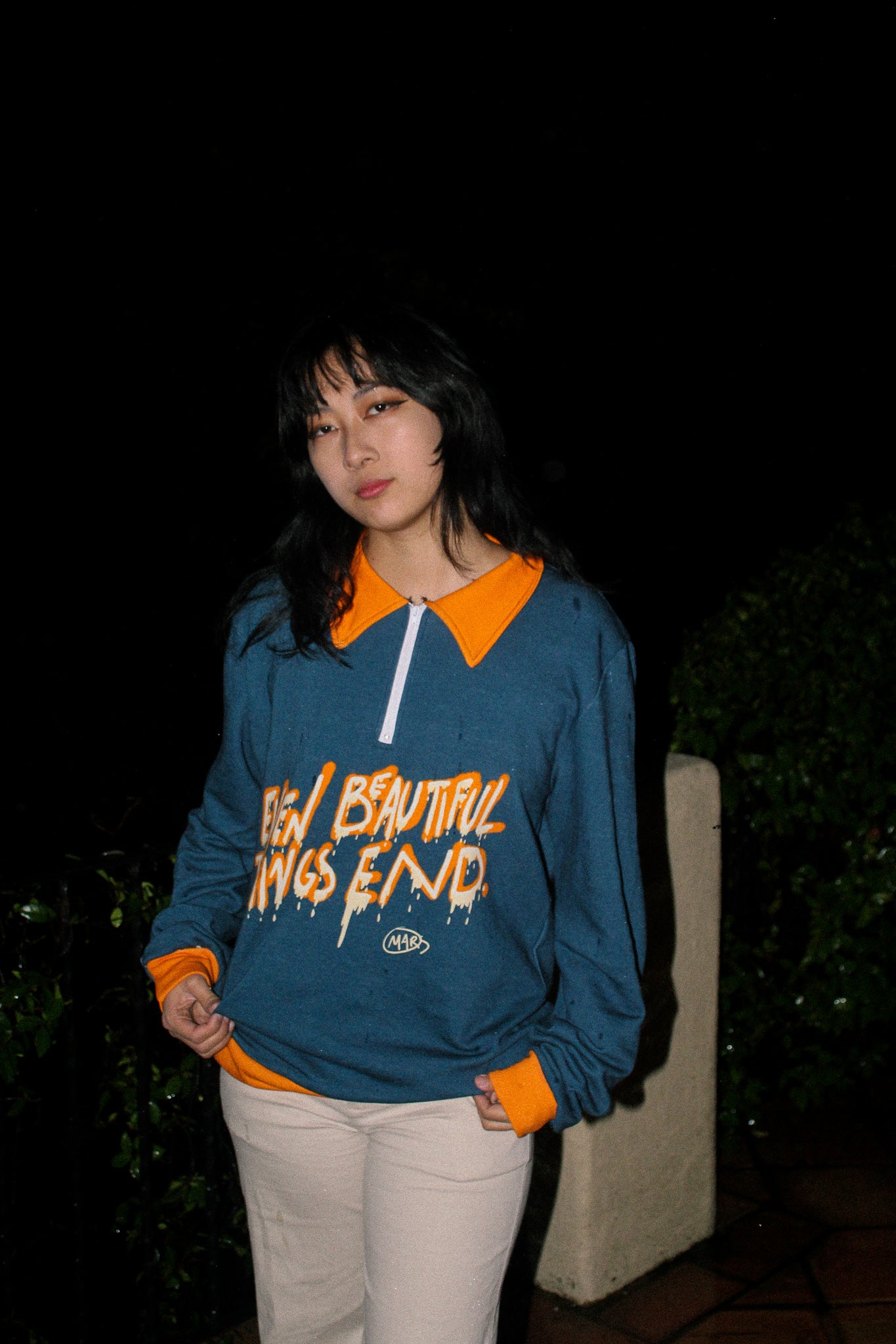 Even Beautiful Things End Lapel Sweatshirt