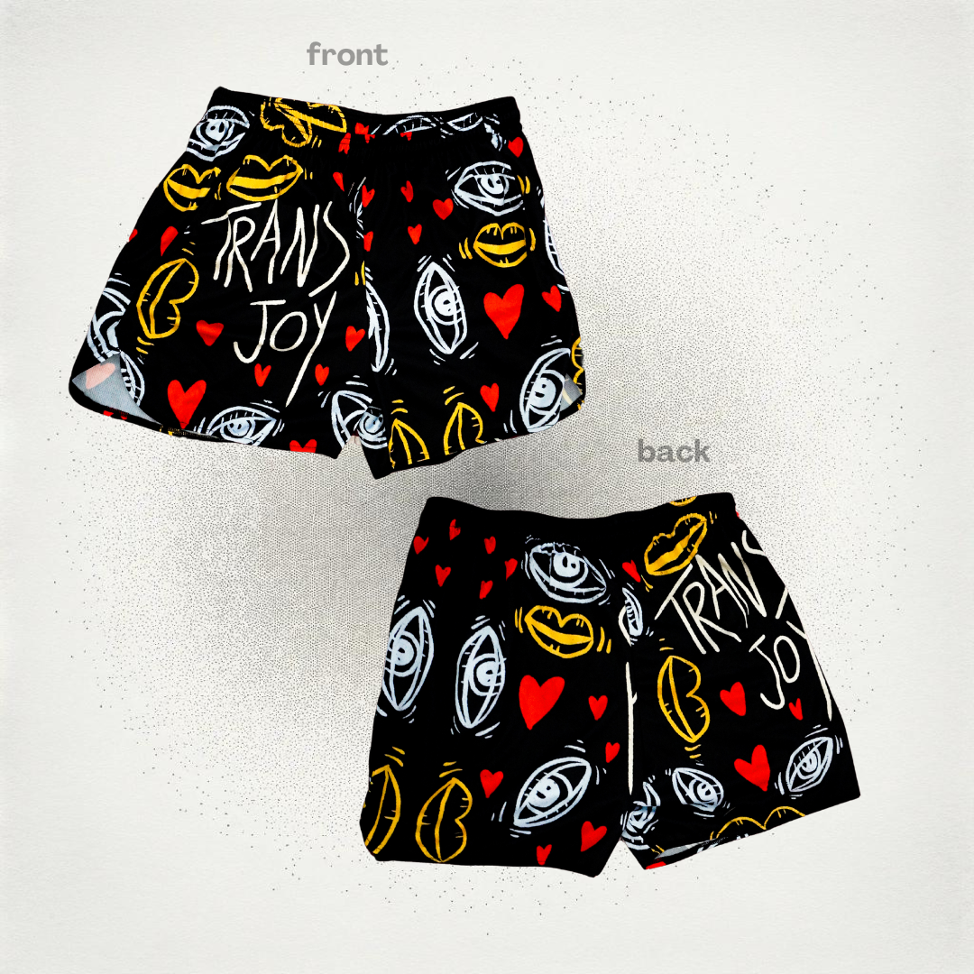 Trans Joy Printed Dysphoria-Destroying Swim/Sport Shorts (4in inseam)