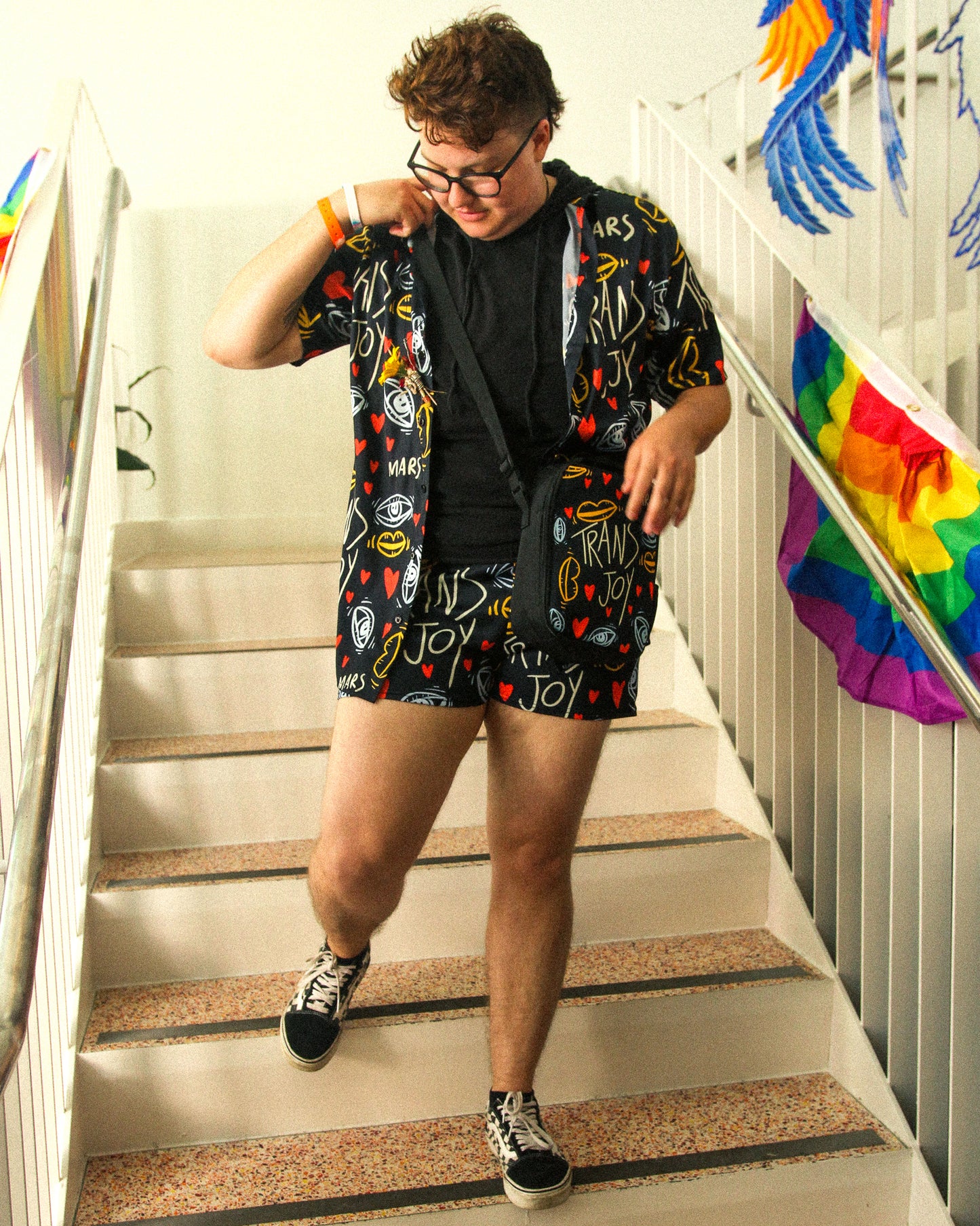 Trans Joy Printed Button Up