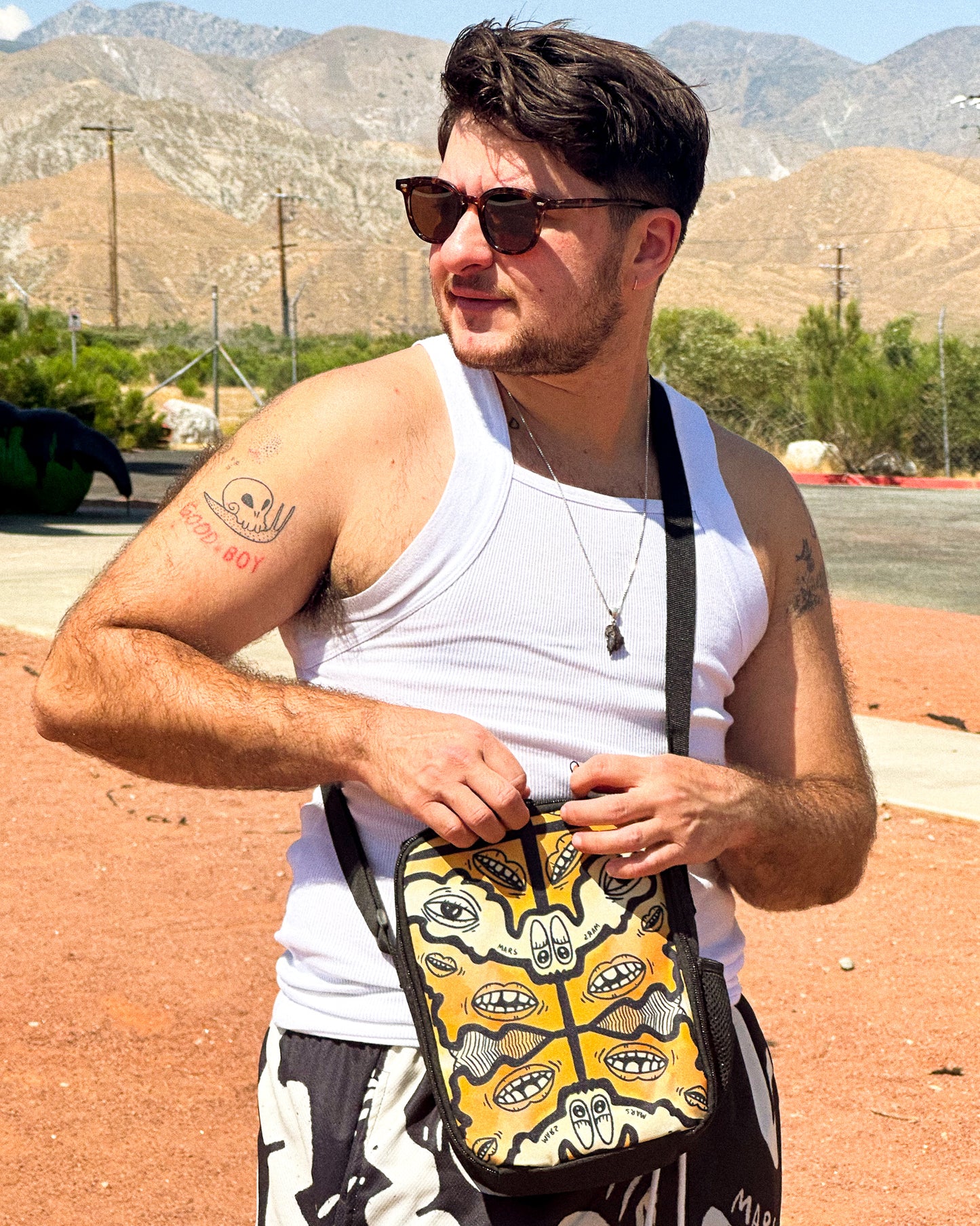 Eye Mouth Wiggle Square Satchel