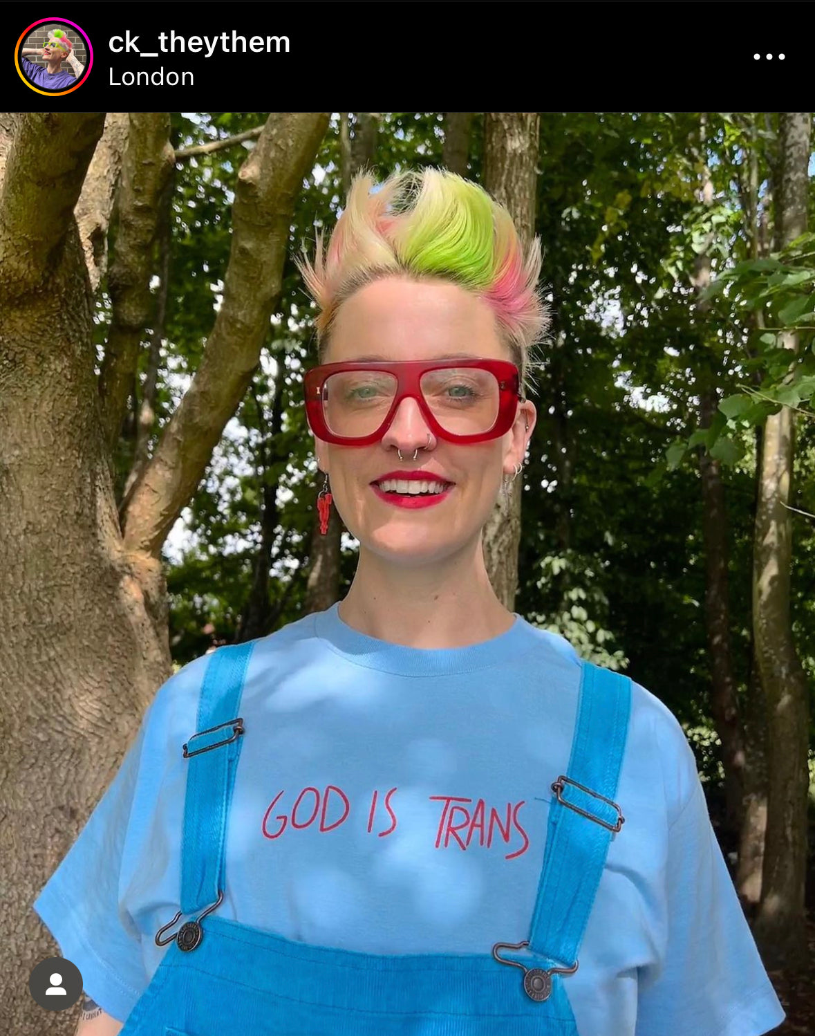 GOD IS TRANS BLUE SHIRT
