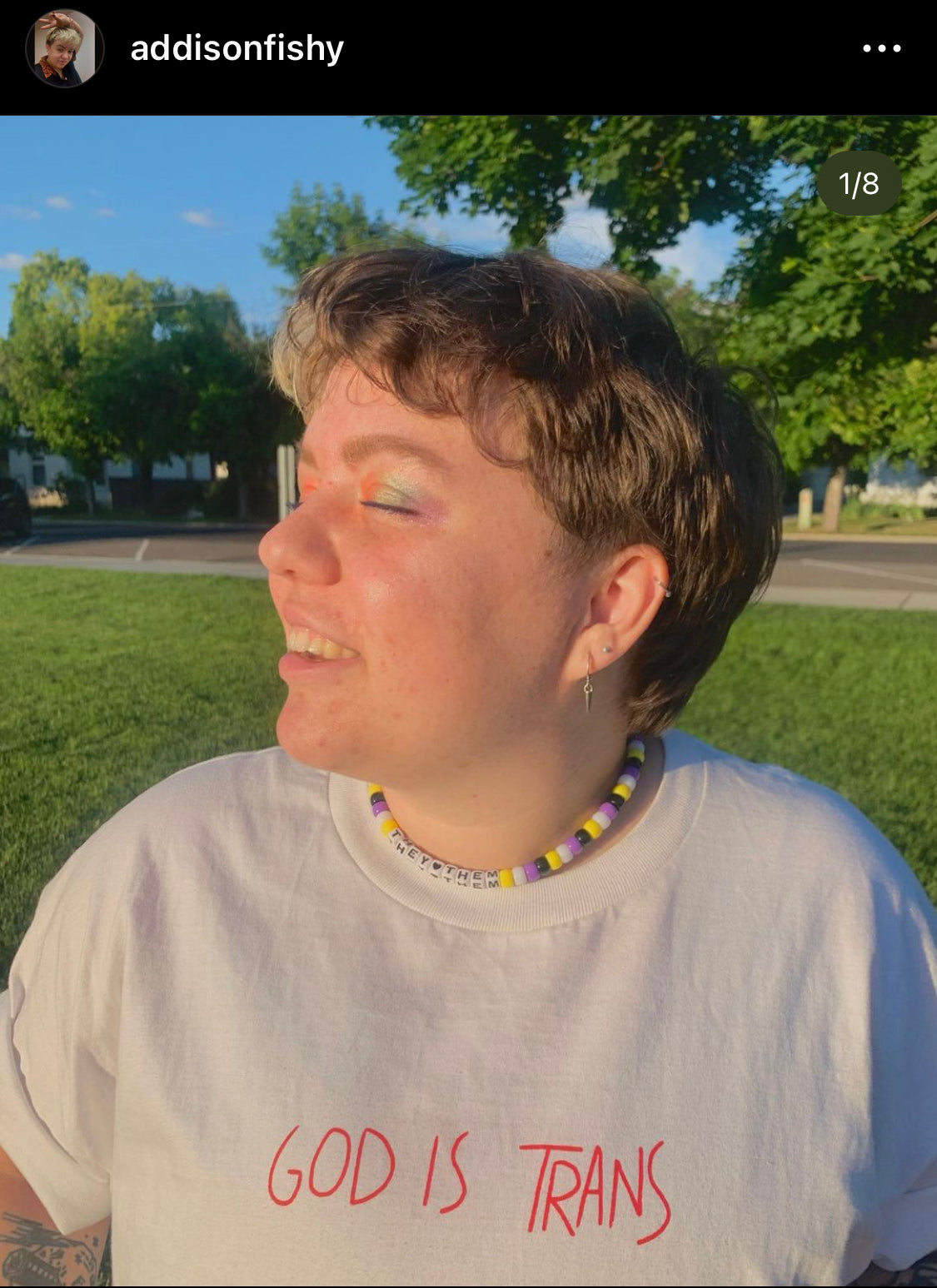 GOD IS TRANS WHITE SHIRT