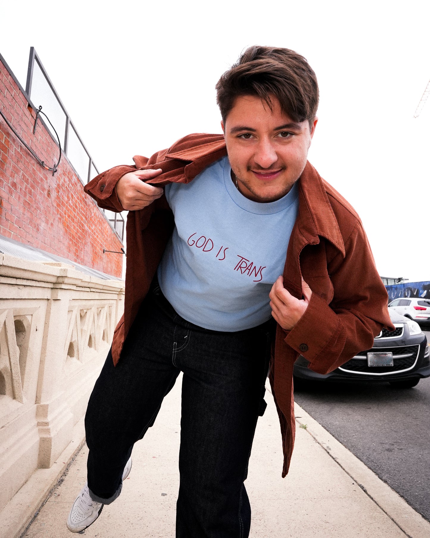 GOD IS TRANS BLUE SHIRT
