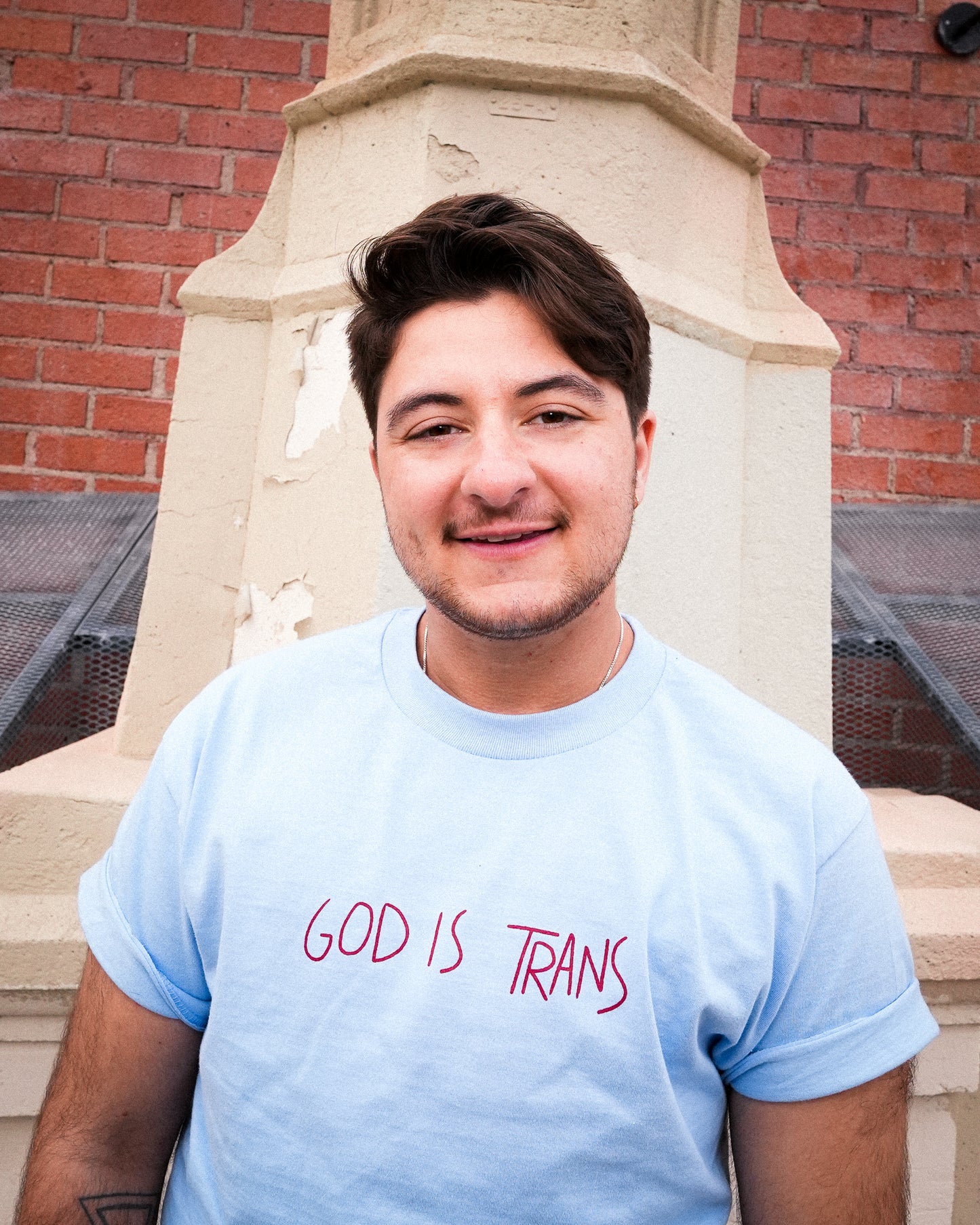 GOD IS TRANS BLUE SHIRT