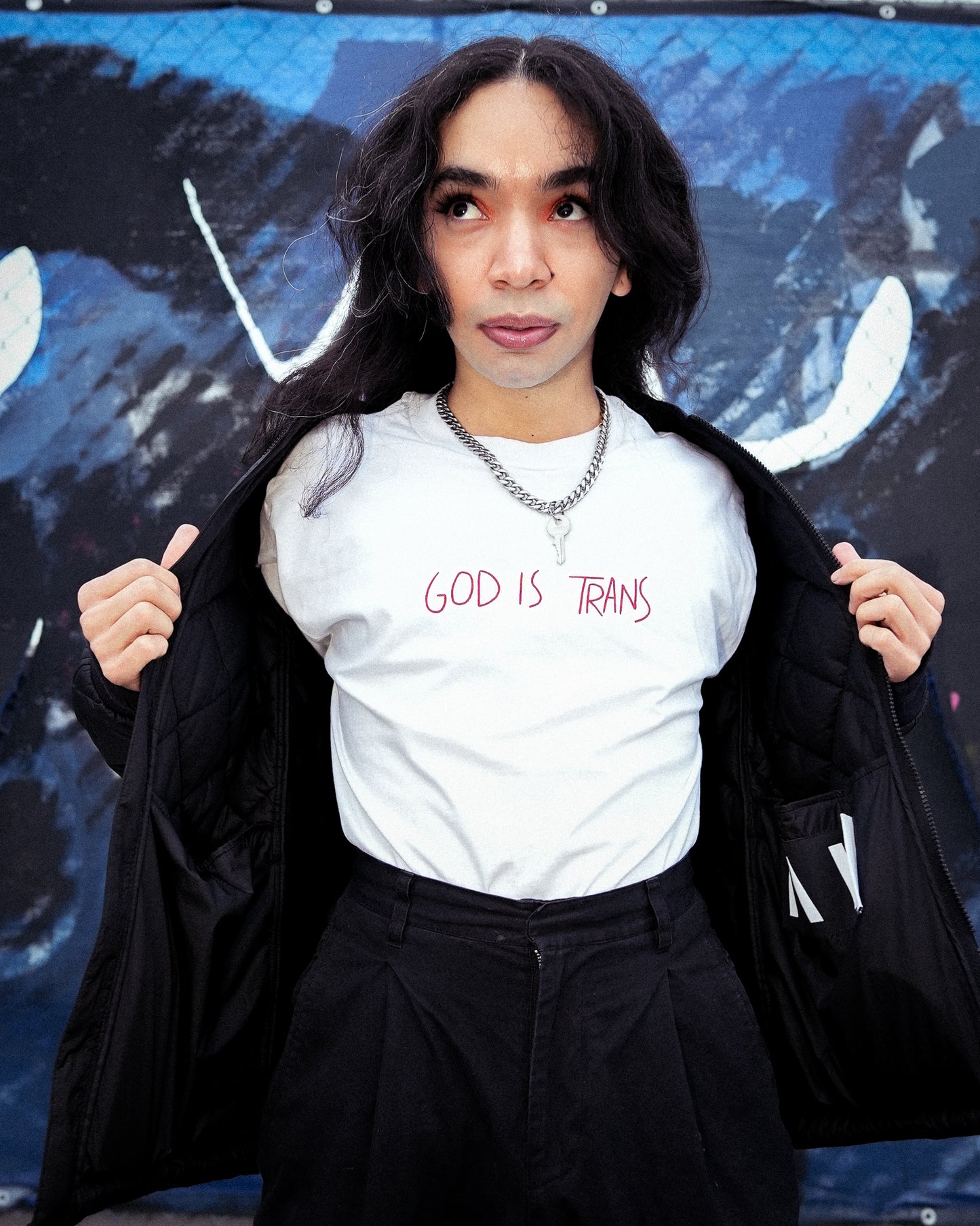 GOD IS TRANS WHITE SHIRT