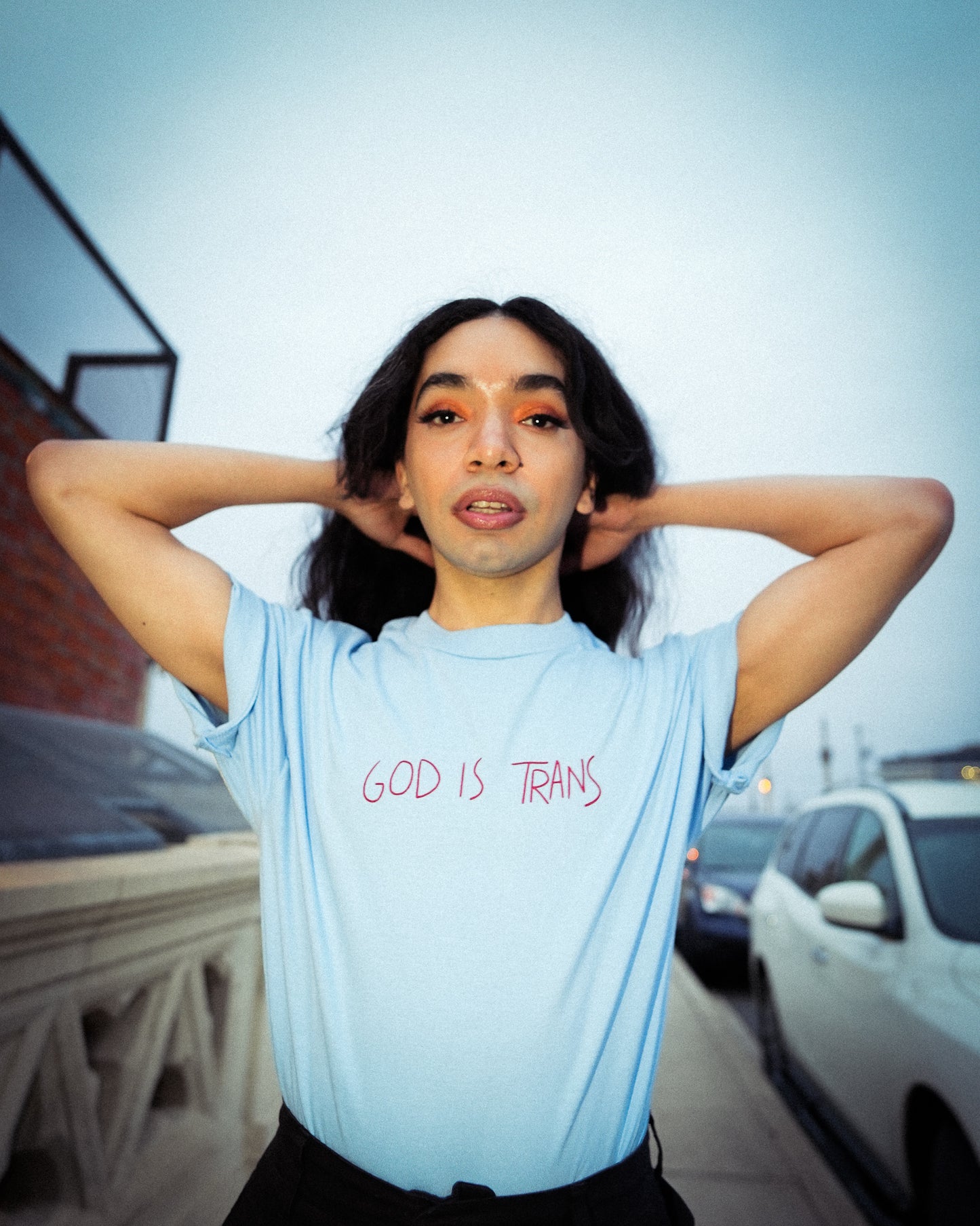 GOD IS TRANS BLUE SHIRT