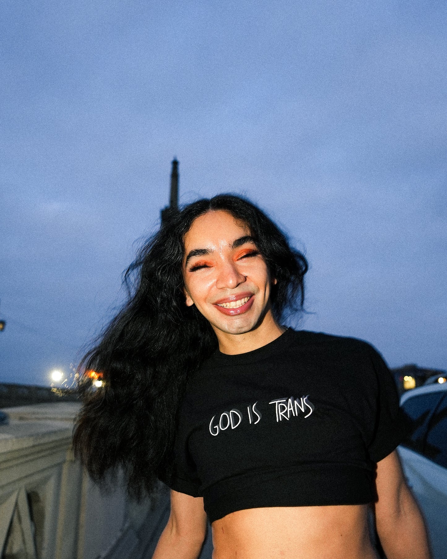 GOD IS TRANS BLACK SHIRT