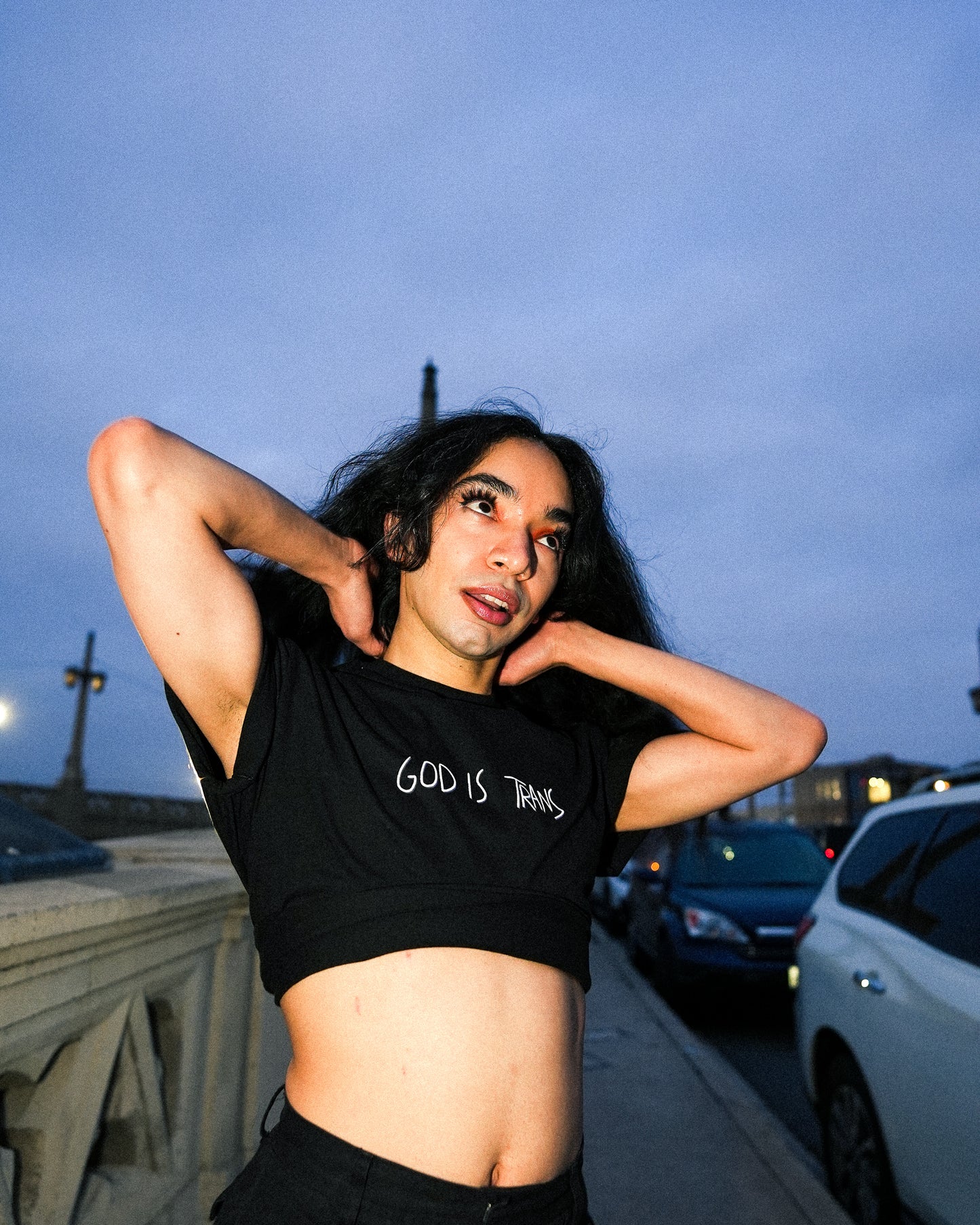 GOD IS TRANS BLACK SHIRT