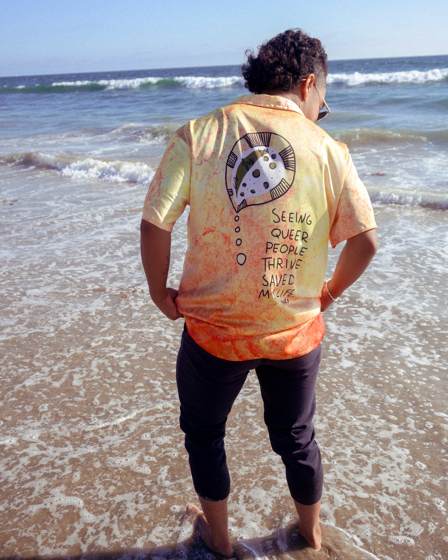 Queer People Thrive Button Up