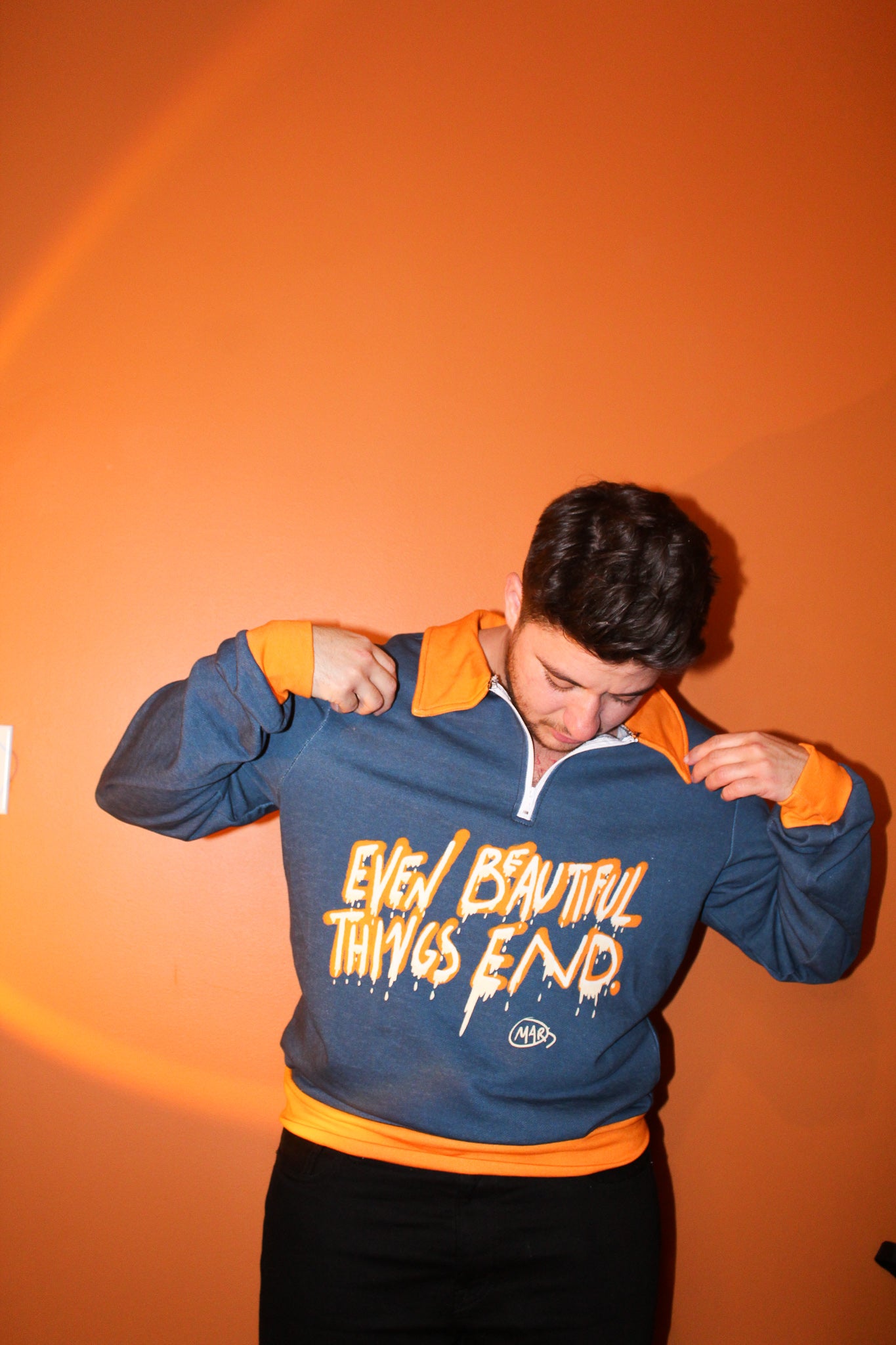 Even Beautiful Things End Lapel Sweatshirt