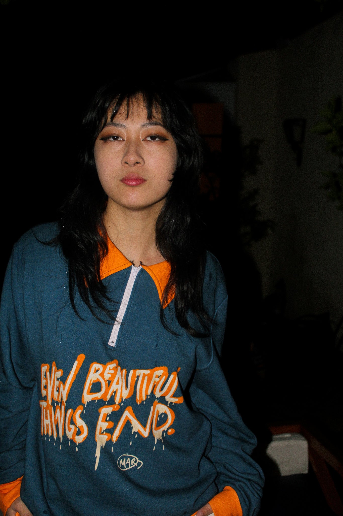 Even Beautiful Things End Lapel Sweatshirt