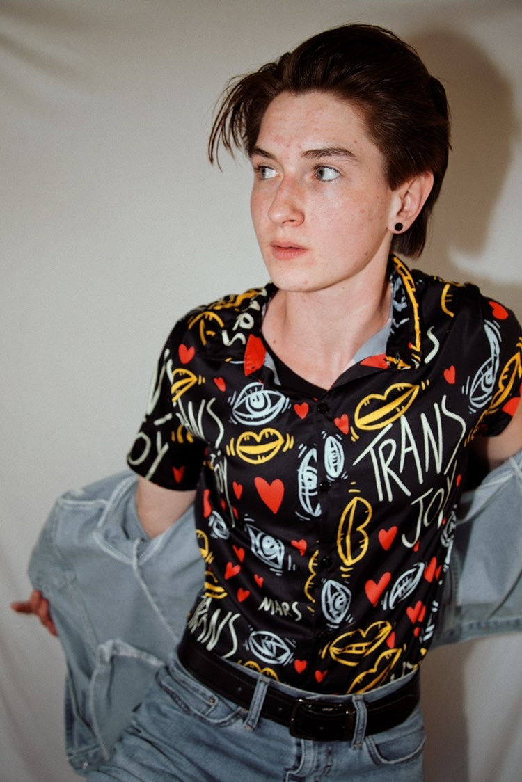 Trans Joy Printed Button Up
