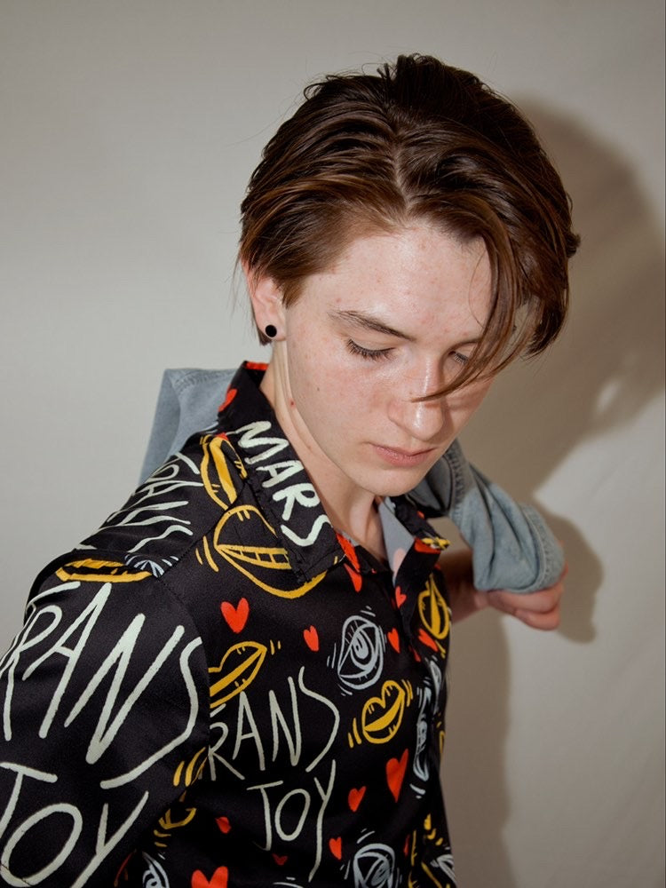 Trans Joy Printed Button Up